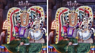 சந்திரசேகரர் மற்றும் அம்மைக்கு, திருமால் மற்றும் லட்சுமி அலங்காரம் செய்யப்பட்டுள்ளது.